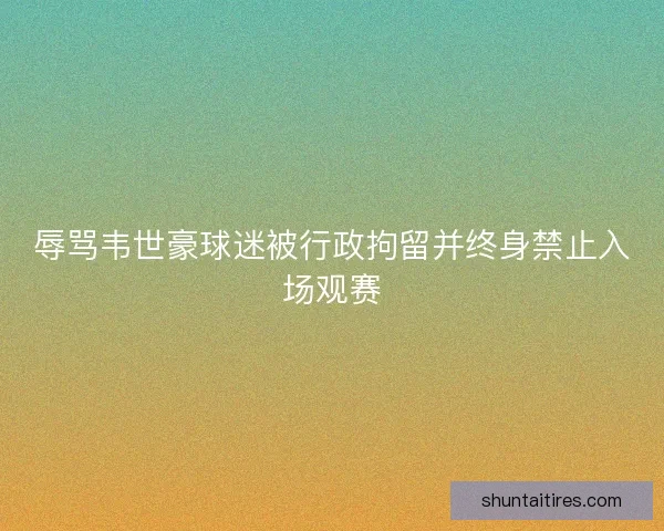 辱骂韦世豪球迷被行政拘留并终身禁止入场观赛