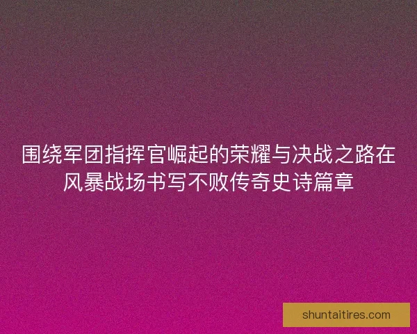 围绕军团指挥官崛起的荣耀与决战之路在风暴战场书写不败传奇史诗篇章